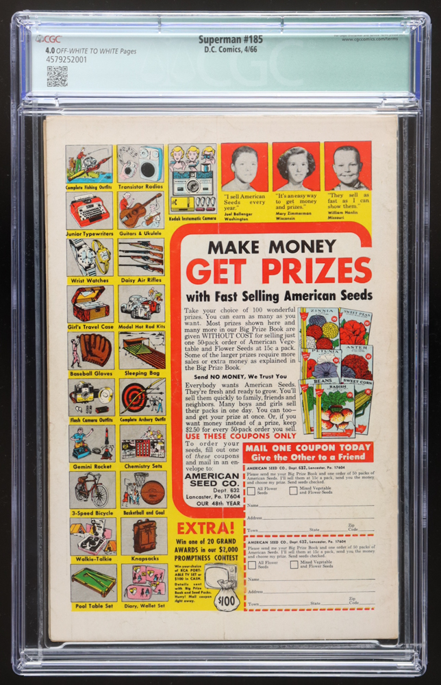 1966 "Superman" #185 DC Comic Book (CGC 4.0) at PristineAuction.com 1966 "Superman" #185 DC Comic Book (CGC 4.0) at PristineAuction.com