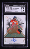 Enrique Bradfield 2023 Leaf Trinity The Cycle Single Relic Autographs Gold #TCSEBJ #1/10 RC (CGC 10 | Auto Grade CGC 10) at PristineAuction.com