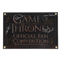"Game Of Thrones" Fan Convention 12x18 Banner Cast-Signed By (11) With Kit Harington, Paddy Considine, Steve Toussaint, Matthew Needham (Beckett) at PristineAuction.com