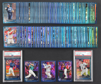 2022 Topps Chrome Ben Baller Blue Refractors Baseball Complete Set of (220) Cards with Cal Raleigh RC, Juan Soto, Shohei Ohtani, Wander Franco RC (PSA 9), Aaron Judge (PSA 10) at PristineAuction.com