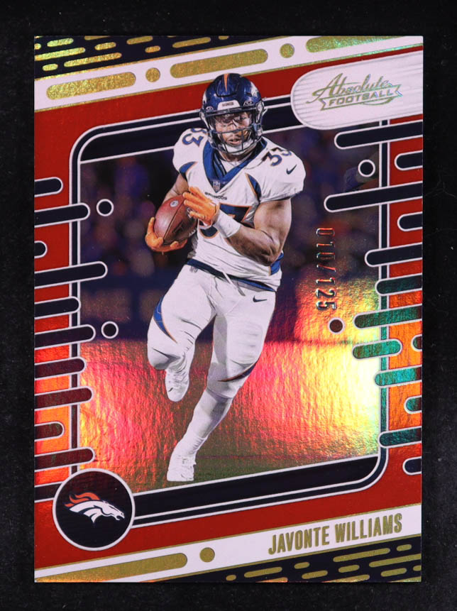 Javonte Williams 2024 Absolute Spectrum Red #31 #010/125 at PristineAuction.com Javonte Williams 2024 Absolute Spectrum Red #31 #010/125 at PristineAuction.com