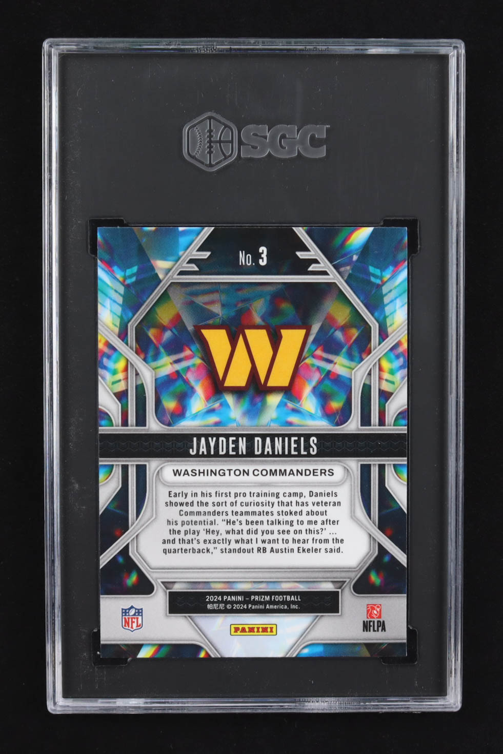 Jayden Daniels 2024 Panini Prizmatic Prizm #3 RC (SGC 9.5) at PristineAuction.com Jayden Daniels 2024 Panini Prizmatic Prizm #3 RC (SGC 9.5) at PristineAuction.com