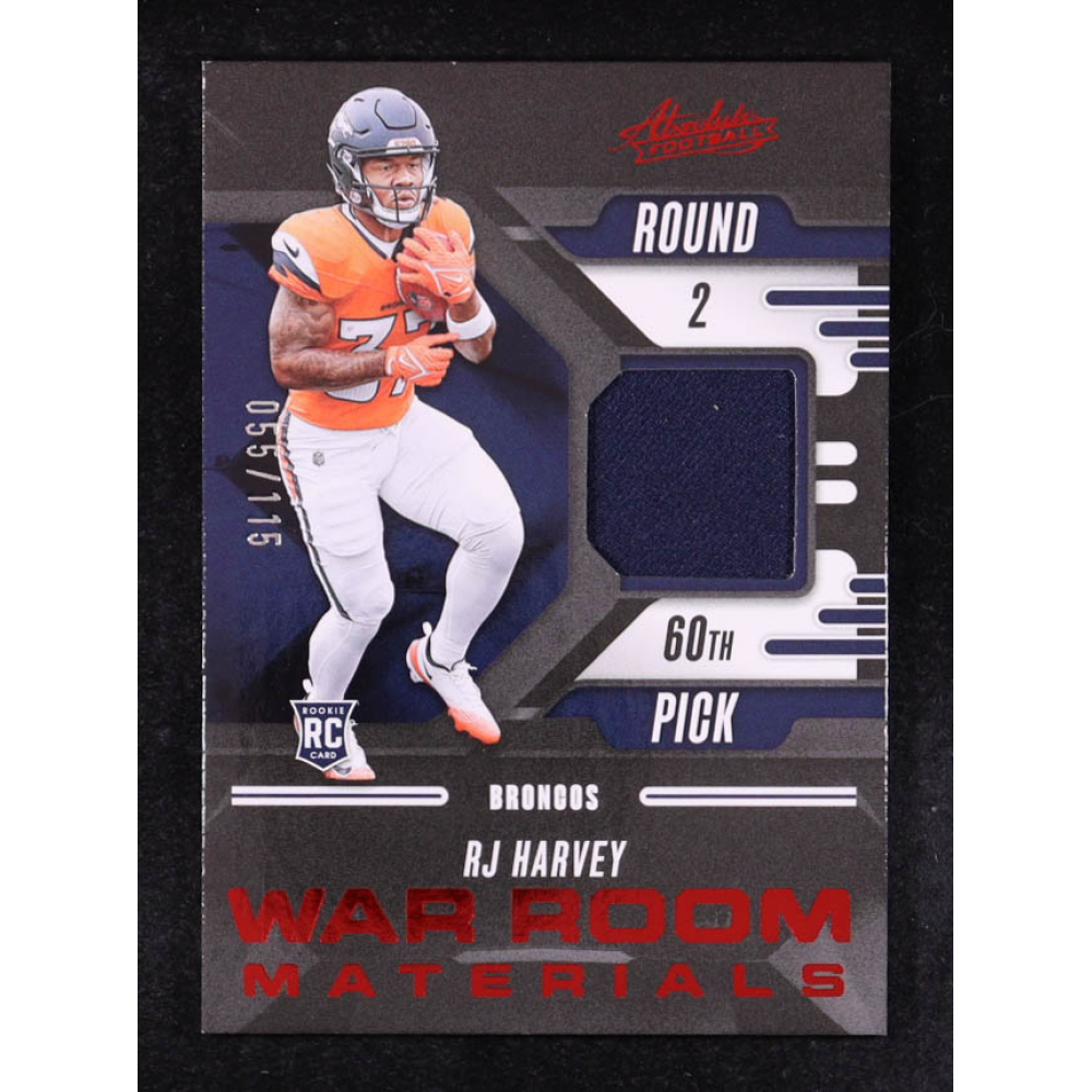 RJ Harvey 2025 Absolute War Room Materials #29 #055/115 RC at PristineAuction.com