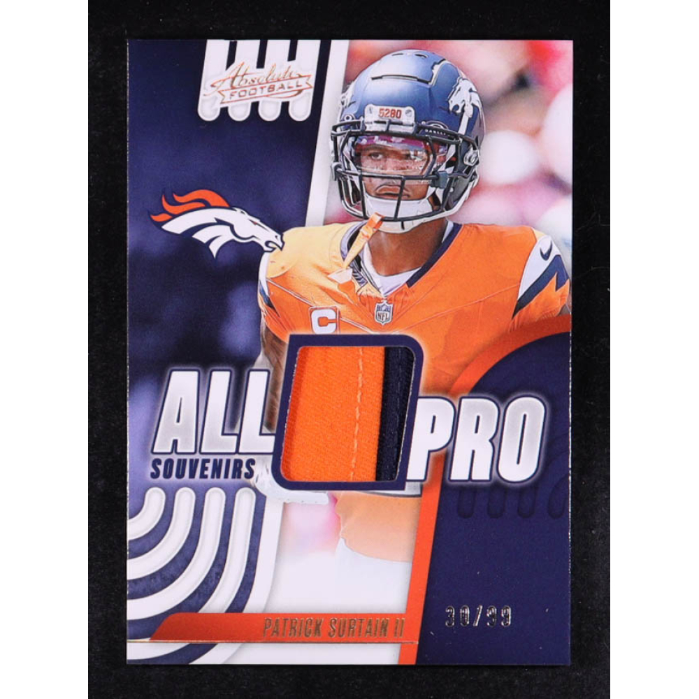 Patrick Surtain II 2025 Absolute All Pro Souvenirs Gold #6 #30/99 at PristineAuction.com