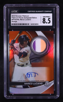 Marco Luciano 2022 Bowman Platinum Platinum Pieces Autograph Relics Orange #PPARML #02/25 RC (CGC 8.5 | Auto Grade CGC 10) at PristineAuction.com