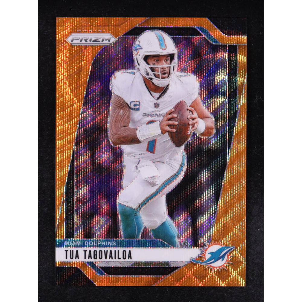 Tua Tagovailoa 2024 Panini Prizm Prizms Orange Wave #175 #24/60 at PristineAuction.com
