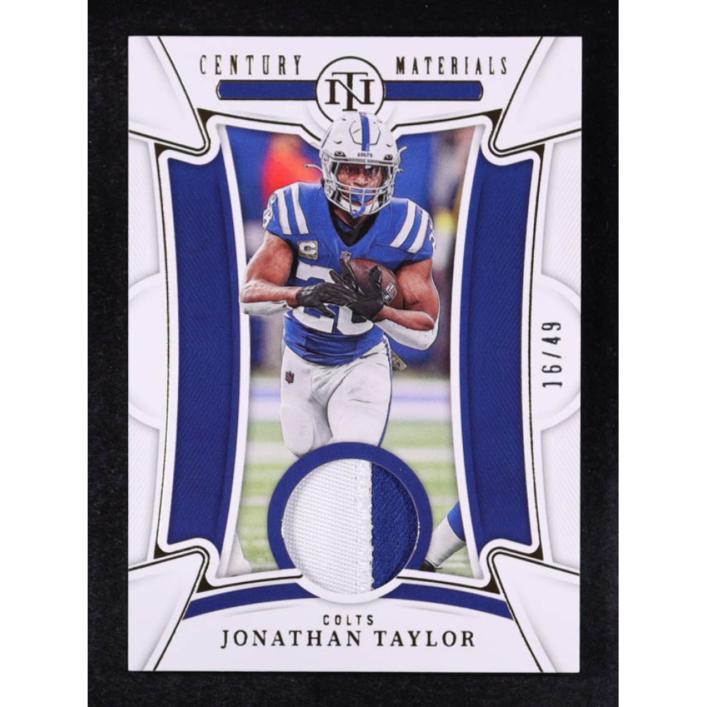 Jonathan Taylor 2022 Panini National Treasures Century Materials Gold #25 #16/49 at PristineAuction.com