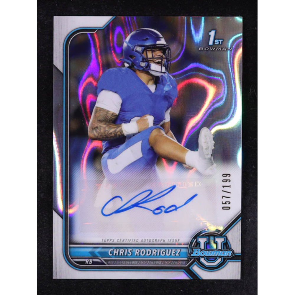 Chris Rodriguez 2022 Bowman University Chrome Autographs Lava Refractors #BCPACR #057/199 RC at PristineAuction.com