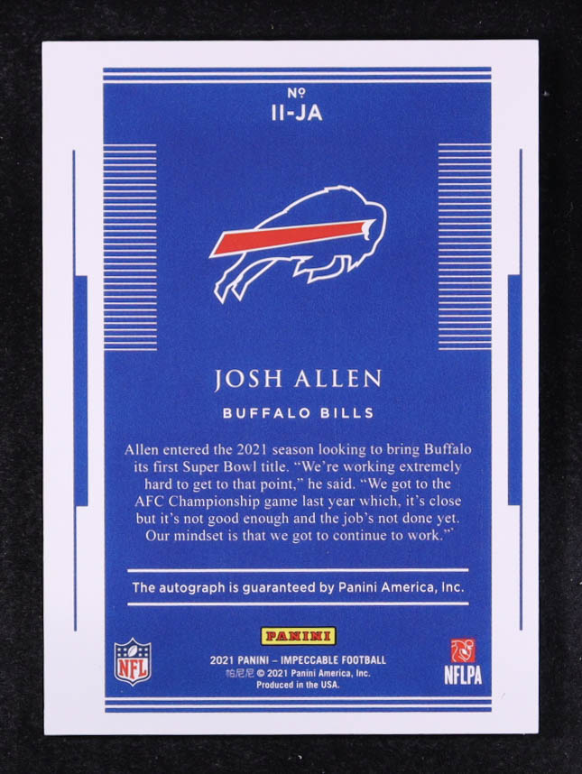 Josh Allen 2021 Panini Impeccable Impeccable Impressions #7 #20/35 at PristineAuction.com Josh Allen 2021 Panini Impeccable Impeccable Impressions #7 #20/35 at PristineAuction.com