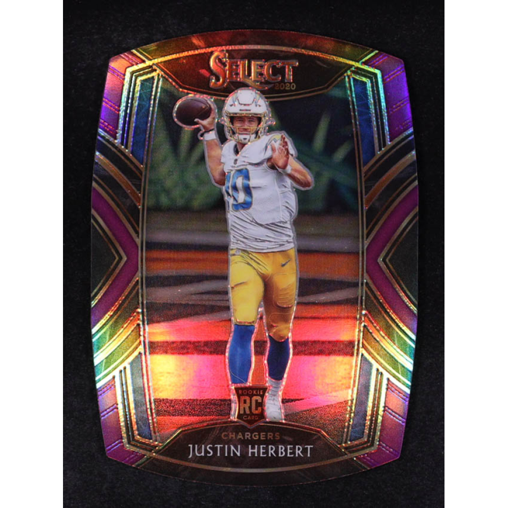 Justin Herbert 2020 Select Prizm Purple Die Cut #244 RC at PristineAuction.com