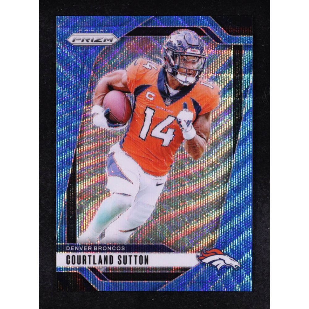 Courtland Sutton 2024 Panini Prizm Prizms Blue Wave #86 #212/230 at PristineAuction.com