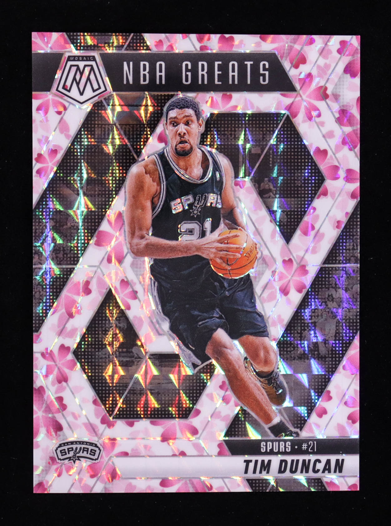 Tim Duncan 2024-25 Panini Mosaic Mosaic Choice Cherry Blossom #291 / Greats #18/20 at PristineAuction.com Tim Duncan 2024-25 Panini Mosaic Mosaic Choice Cherry Blossom #291 / Greats #18/20 at PristineAuction.com