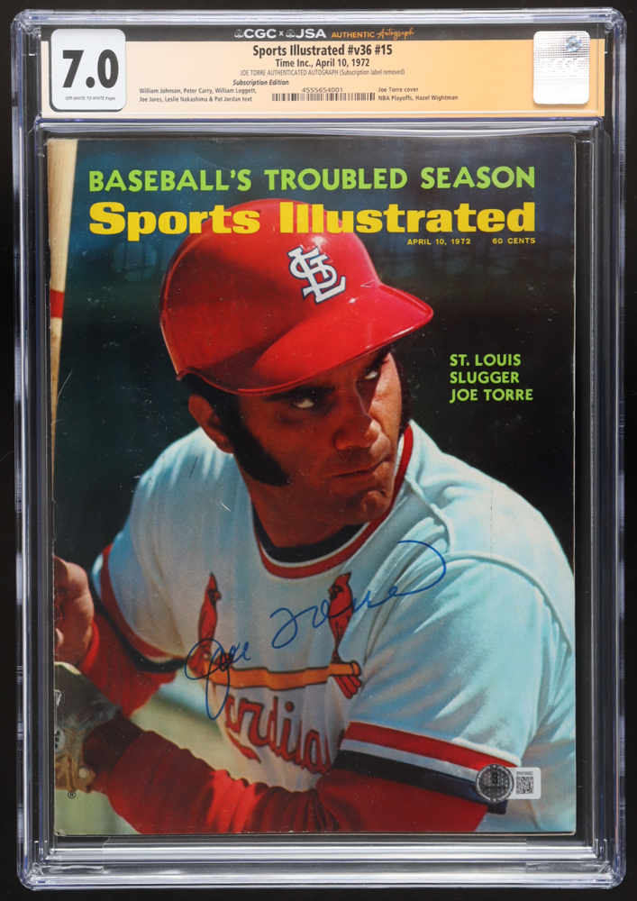 Joe Torre Signed 1972 Sports Illustrated Magazine (Beckett & CGC/JSA 7.0) at PristineAuction.com Joe Torre Signed 1972 Sports Illustrated Magazine (Beckett & CGC/JSA 7.0) at PristineAuction.com