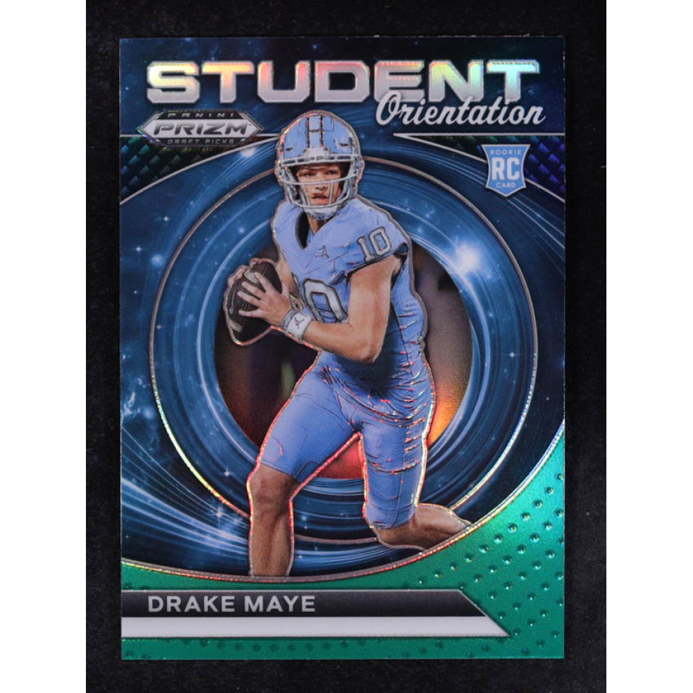 Drake Maye 2024 Panini Prizm Draft Picks Student Orientation Green #4 RC at PristineAuction.com