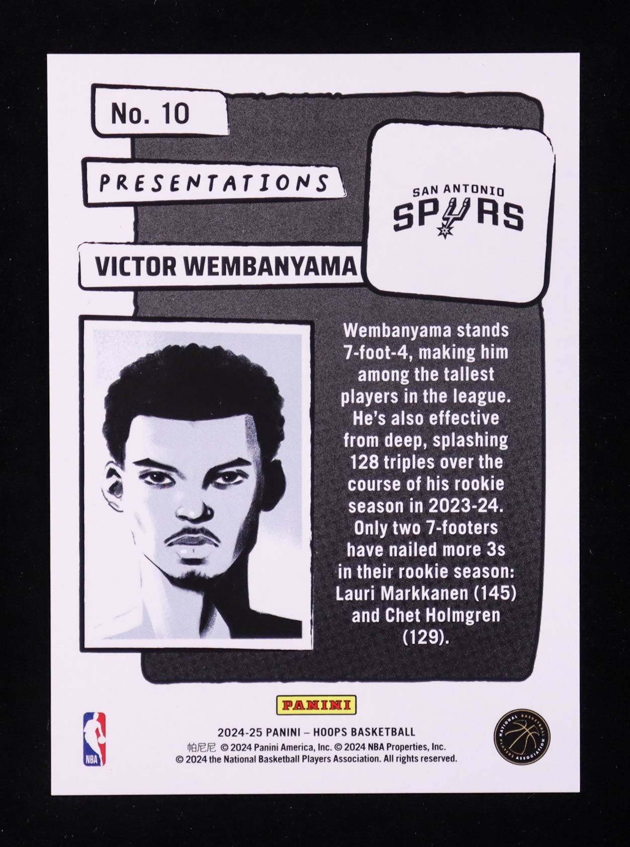 Victor Wembanyama 2024-25 Hoops Presentations #10 at PristineAuction.com Victor Wembanyama 2024-25 Hoops Presentations #10 at PristineAuction.com