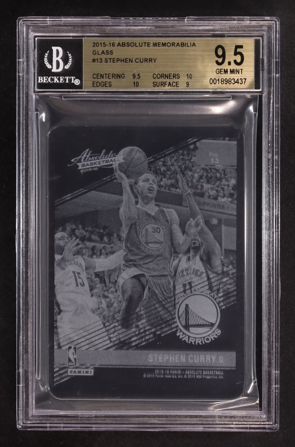 Stephen Curry 2015-16 Absolute Memorabilia Glass #13 (BGS 9.5) at PristineAuction.com Stephen Curry 2015-16 Absolute Memorabilia Glass #13 (BGS 9.5) at PristineAuction.com