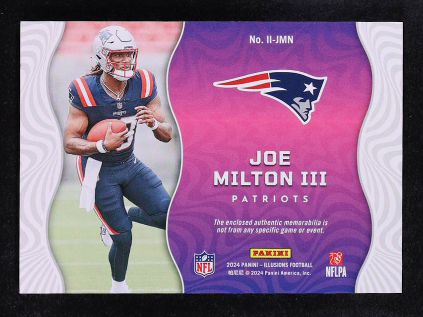 Joe Milton III 2024 Panini Illusions Instant Impact Jerseys #10 RC at PristineAuction.com Joe Milton III 2024 Panini Illusions Instant Impact Jerseys #10 RC at PristineAuction.com