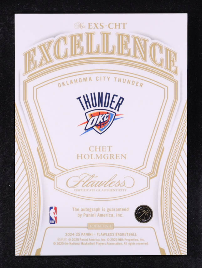 Chet Holmgren 2024-25 Panini Flawless Excellence Signatures #34 #05/25 at PristineAuction.com Chet Holmgren 2024-25 Panini Flawless Excellence Signatures #34 #05/25 at PristineAuction.com