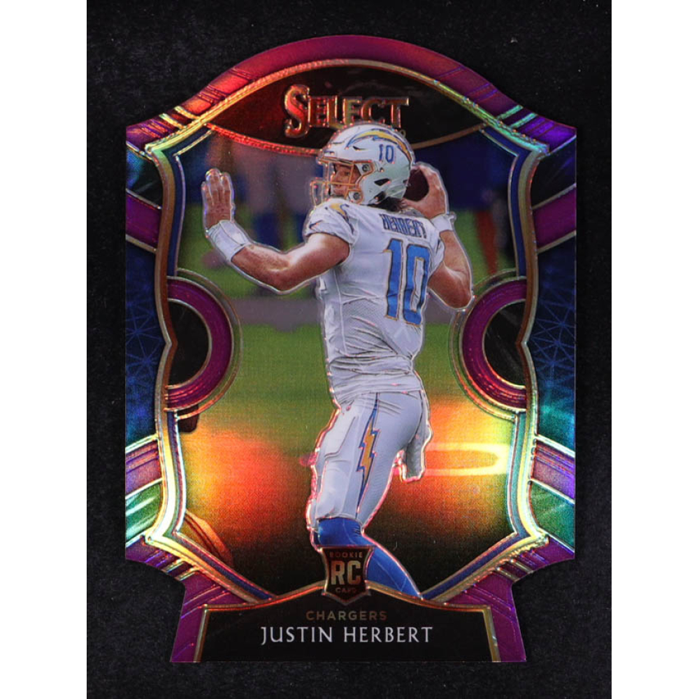 Justin Herbert 2020 Select Prizm Purple Die Cut #44 RC at PristineAuction.com