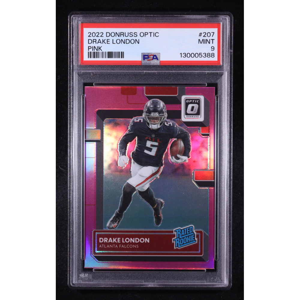 Drake London 2022 Donruss Optic Pink #207 RR RC (PSA 9) at PristineAuction.com