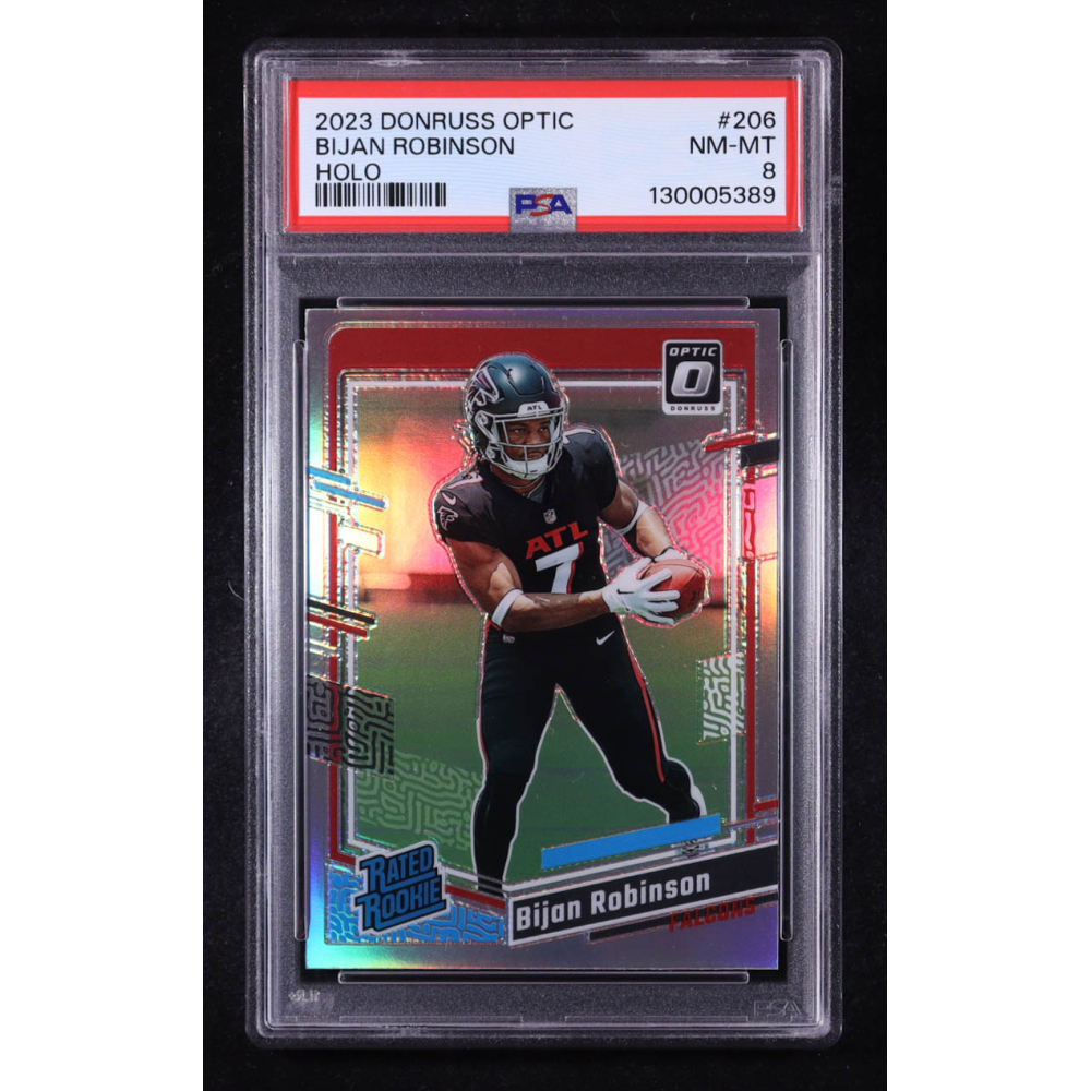 Bijan Robinson 2023 Donruss Optic Holo #206 RR RC (PSA 8) at PristineAuction.com
