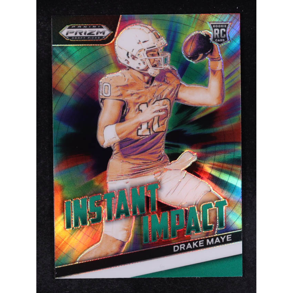 Drake Maye 2024 Panini Prizm Draft Picks Instant Impact Green #4 RC at PristineAuction.com
