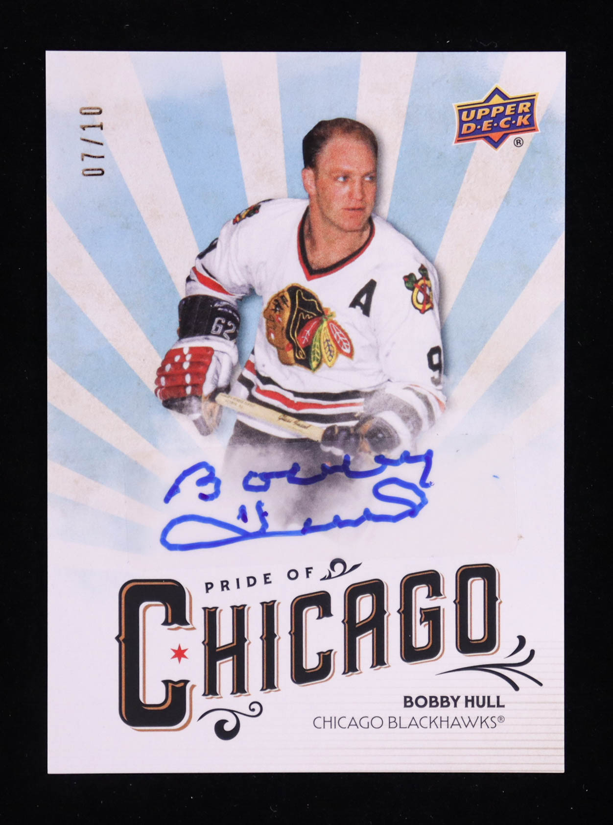 Bobby Hull 2025 Upper Deck National Convention Pride of Chicago Autographs #POCABH at PristineAuction.com Bobby Hull 2025 Upper Deck National Convention Pride of Chicago Autographs #POCABH at PristineAuction.com