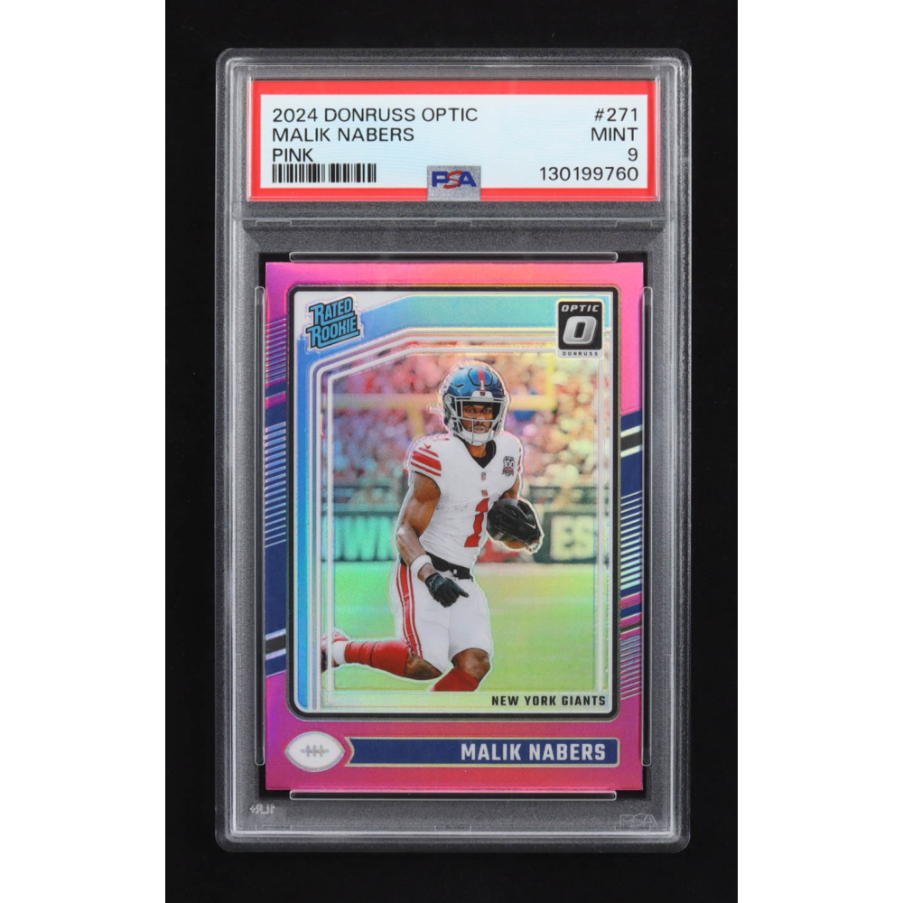 Malik Nabers 2024 Panini Donruss Optic RR Pink #271 RC (PSA 9) at PristineAuction.com