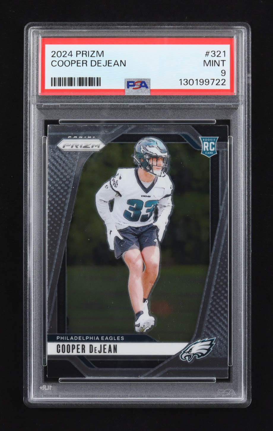 Cooper DeJean 2024 Panini Prizm #321 RC (PSA 9) at PristineAuction.com Cooper DeJean 2024 Panini Prizm #321 RC (PSA 9) at PristineAuction.com