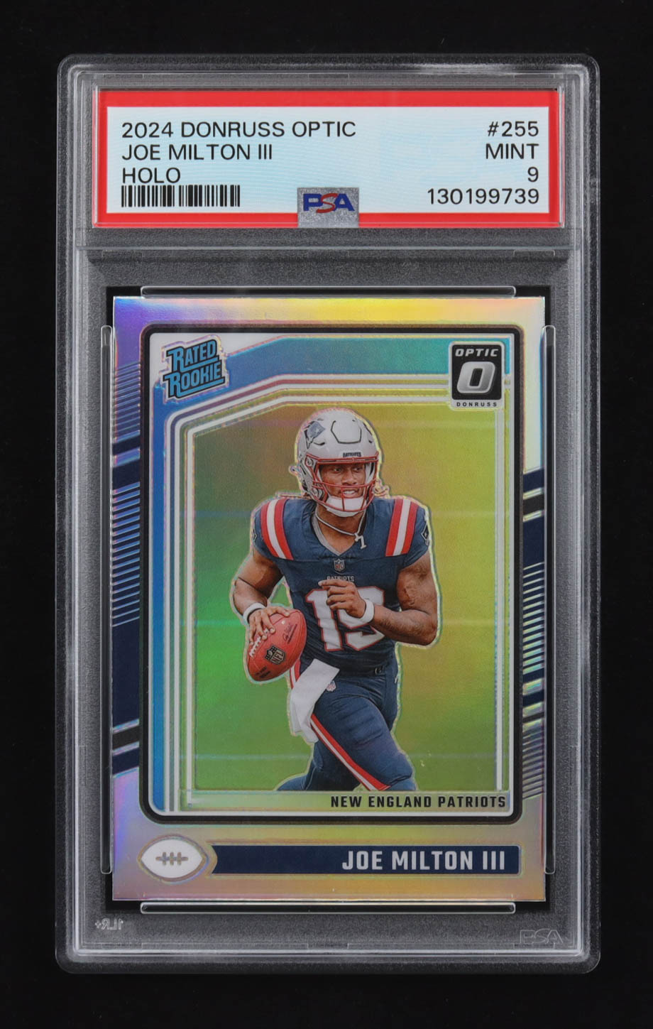 Joe Milton III 2024 Panini Donruss Optic Holo RR #255 RC (PSA 9) at PristineAuction.com Joe Milton III 2024 Panini Donruss Optic Holo RR #255 RC (PSA 9) at PristineAuction.com
