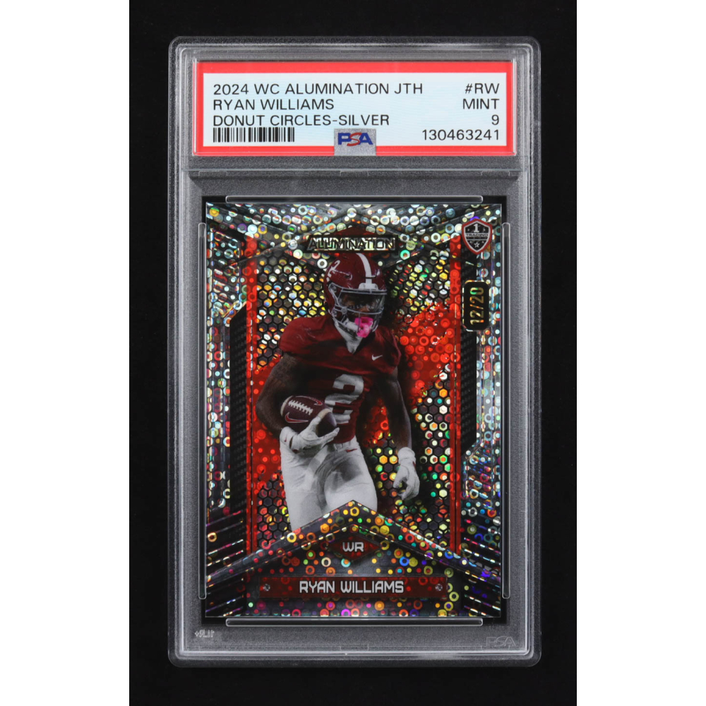Ryan Williams 2024 Wild Card Alumination JTH Donut Circles Silver #BC-RW RC #12/20 (PSA 9) at PristineAuction.com