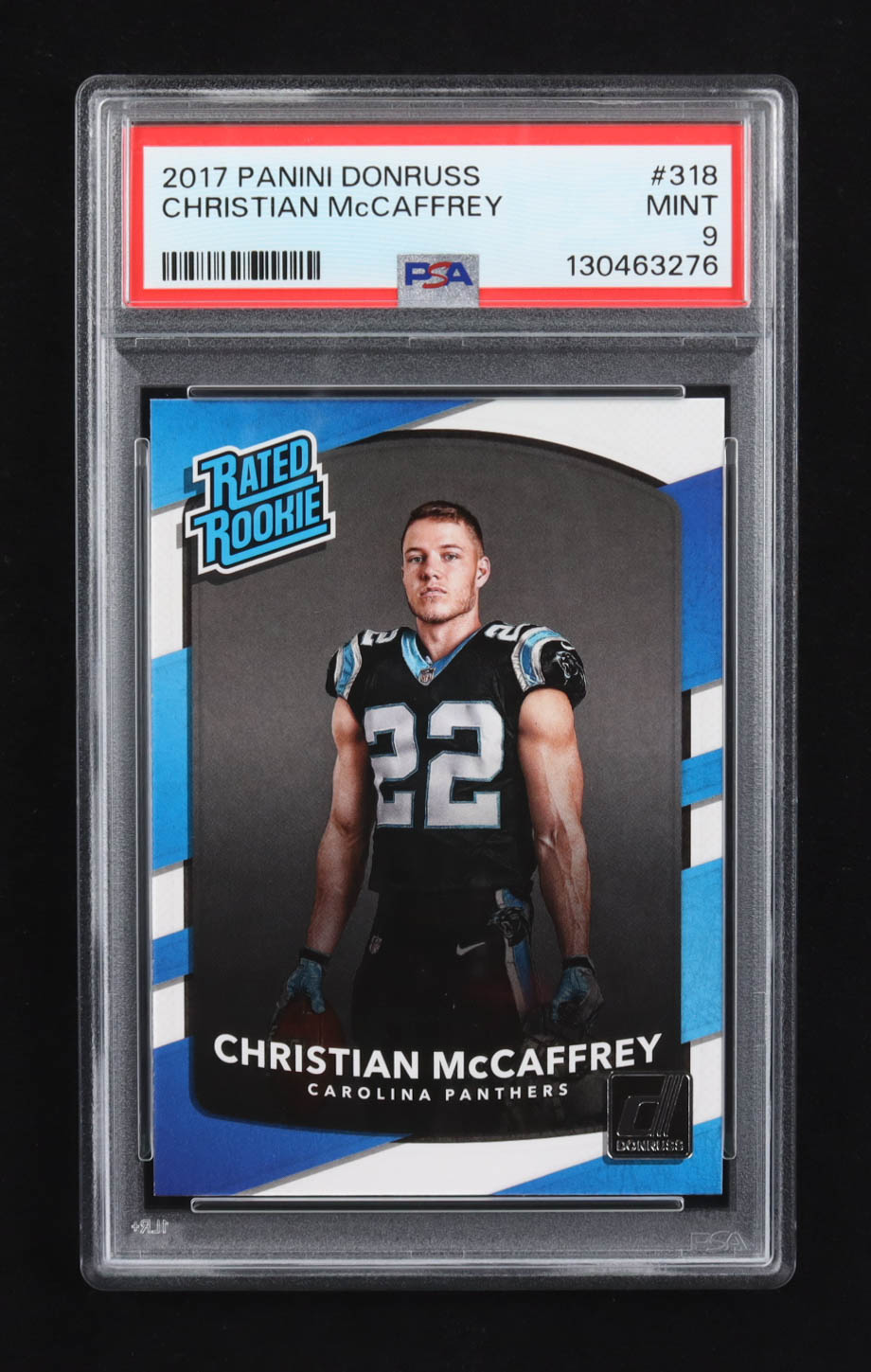 Christian McCaffrey 2017 Panini Donruss RR #318 RC (PSA 9) at PristineAuction.com Christian McCaffrey 2017 Panini Donruss RR #318 RC (PSA 9) at PristineAuction.com