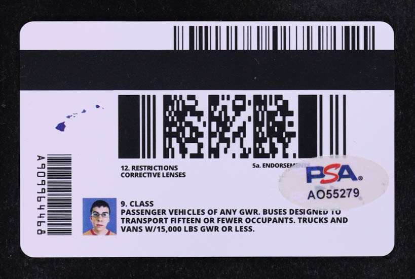 Christopher Mintz-Plasse Signed "Superbad" McLovin Drivers License (PSA) at PristineAuction.com Christopher Mintz-Plasse Signed "Superbad" McLovin Drivers License (PSA) at PristineAuction.com