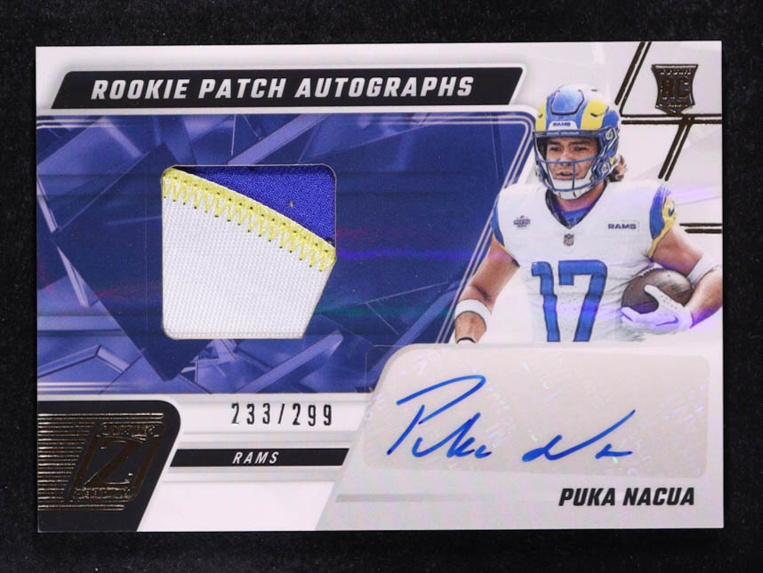 Puka Nacua 2023 Zenith #227 Jersey Autograph #233/299 RC at PristineAuction.com Puka Nacua 2023 Zenith #227 Jersey Autograph #233/299 RC at PristineAuction.com