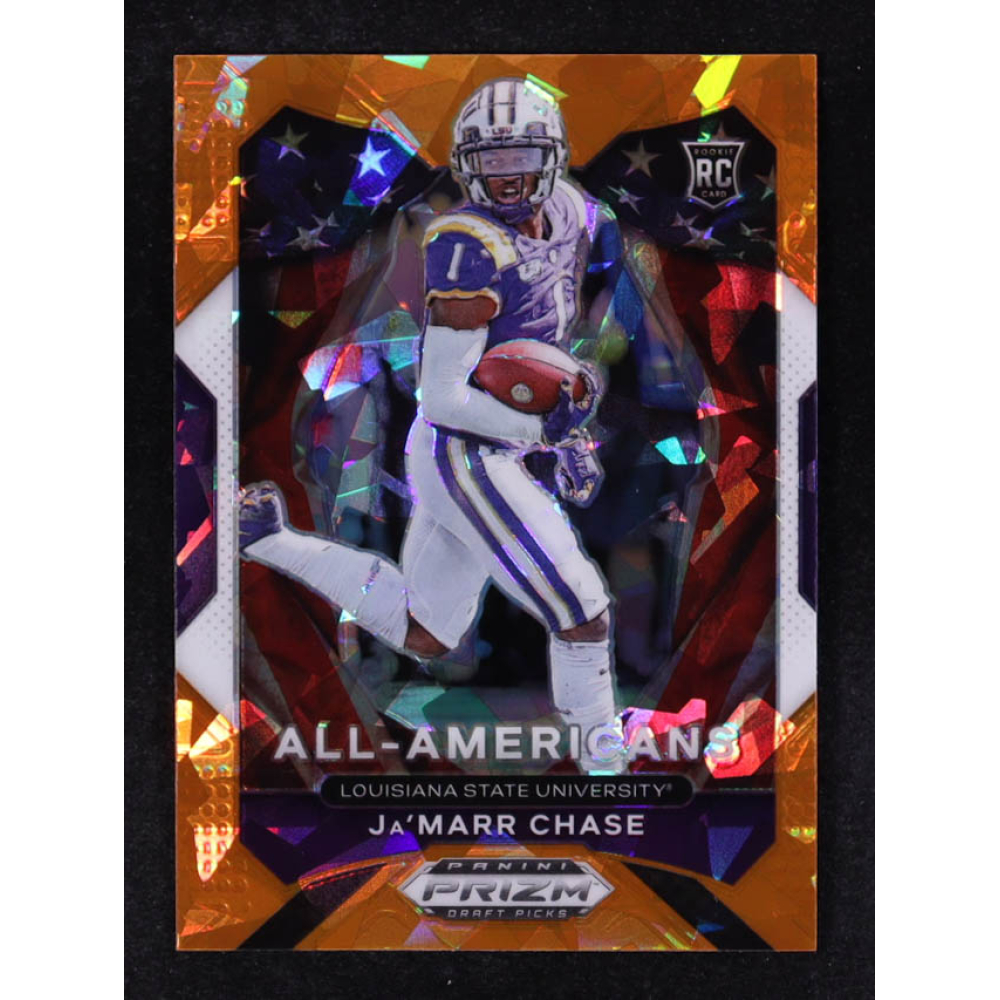 Ja'Marr Chase 2021 Panini Prizm Draft Picks Prizms Orange Ice #185 AA RC at PristineAuction.com