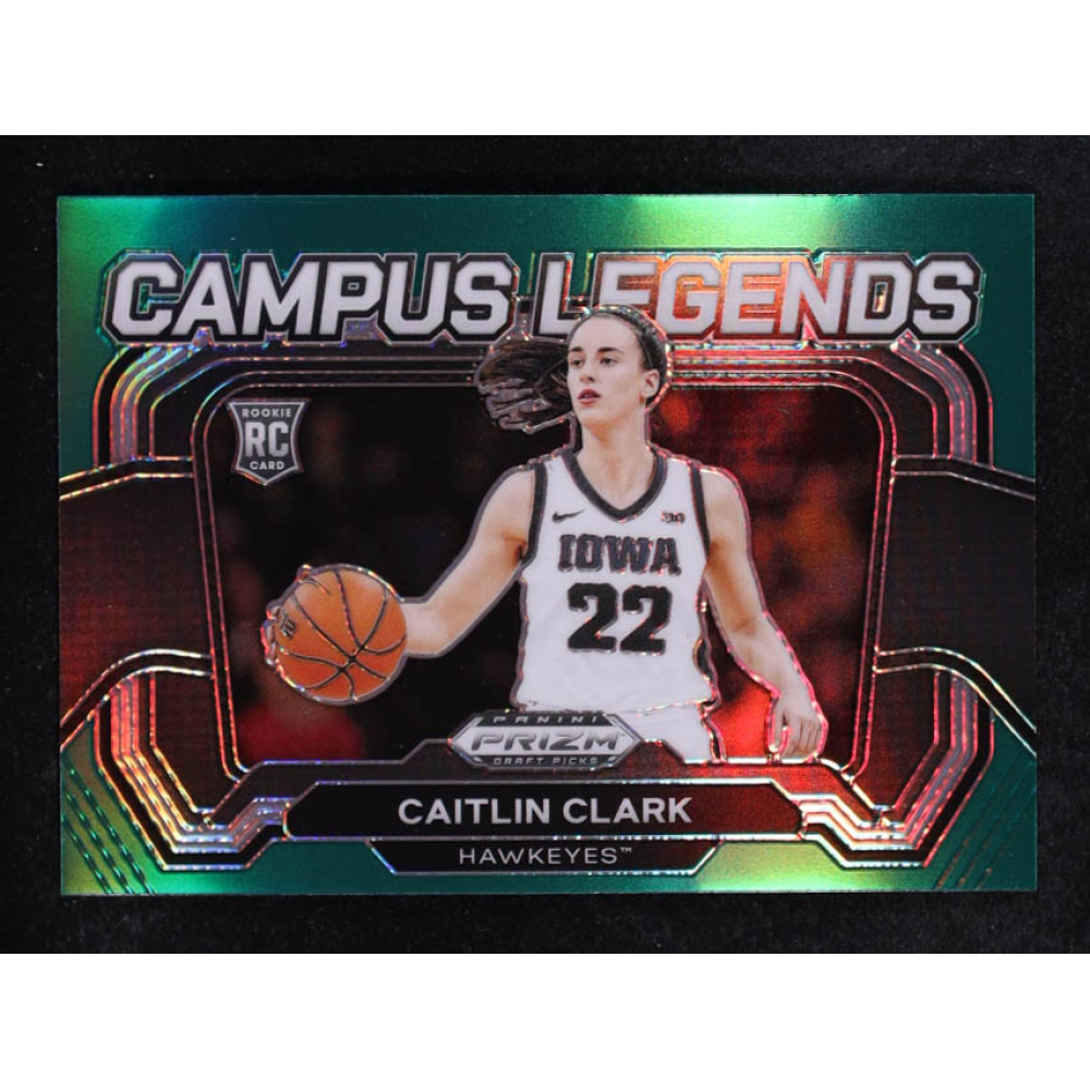 Caitlin Clark 2024-25 Panini Prizm Draft Picks Campus Legends Prizms Green #5 RC at PristineAuction.com