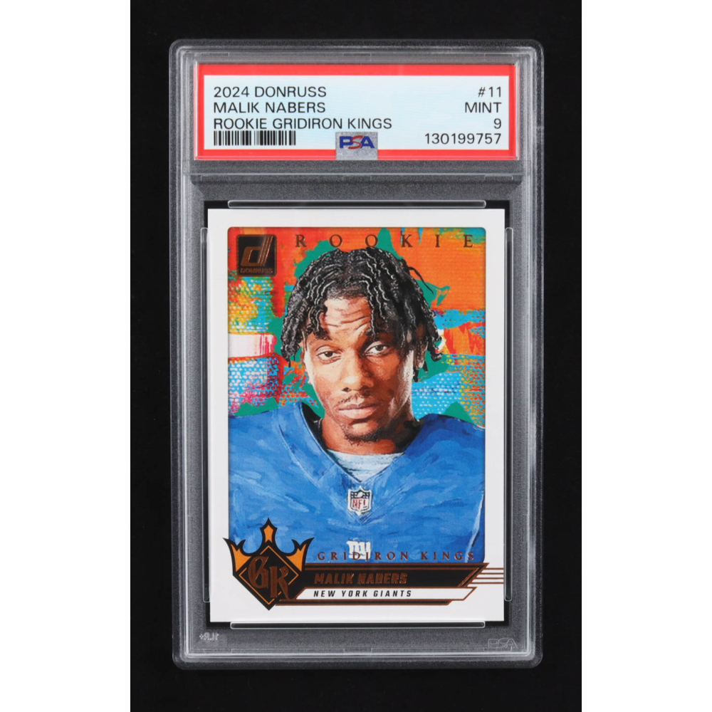 Malik Nabers 2024 Panini Donruss Rookie Gridiron Kings #11 RC (PSA 9) at PristineAuction.com