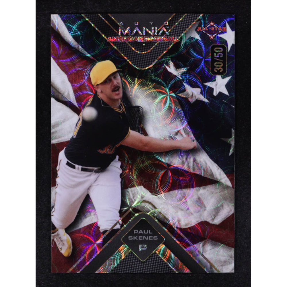 Paul Skenes 2024 Wild Card Auto Mania American Flag Scope #AMATPS2 RC #30/50 at PristineAuction.com