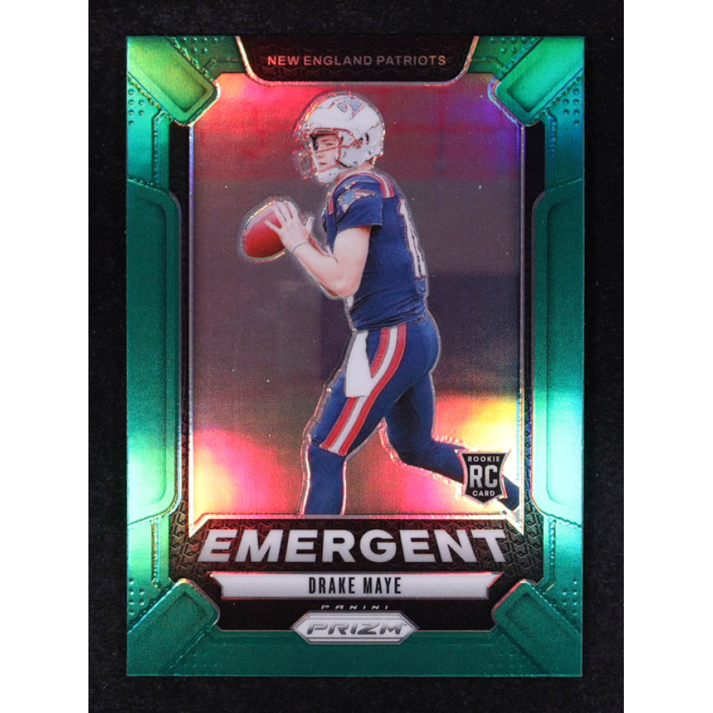 Drake Maye 2024 Panini Prizm Emergent Prizms Green #4 RC at PristineAuction.com