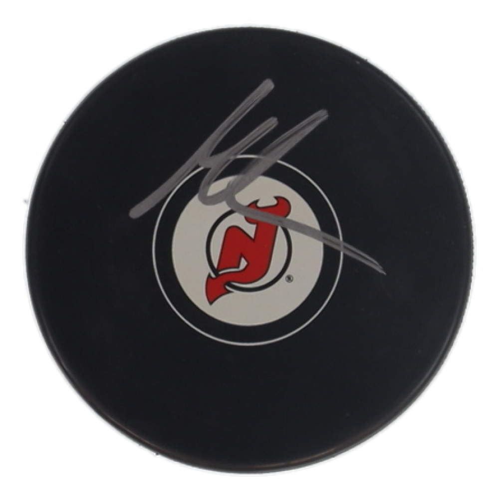 Martin Brodeur Signed Devils Logo Hockey Puck (JSA) at PristineAuction.com