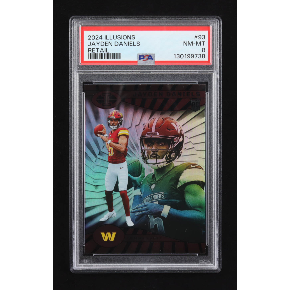 Jayden Daniels 2024 Panini Illusions Retail #93 RC (PSA 8) at PristineAuction.com