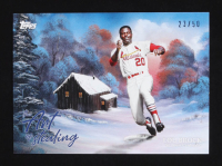 Lou Brock 2025 Topps X Bob Ross The Joy of Baseball Art of Stealing Prussian Blue #AOS3 #23/50 at PristineAuction.com