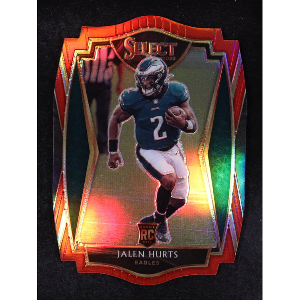 Jalen Hurts 2020 Select Prizm Maroon Die Cut #150 RC at PristineAuction.com