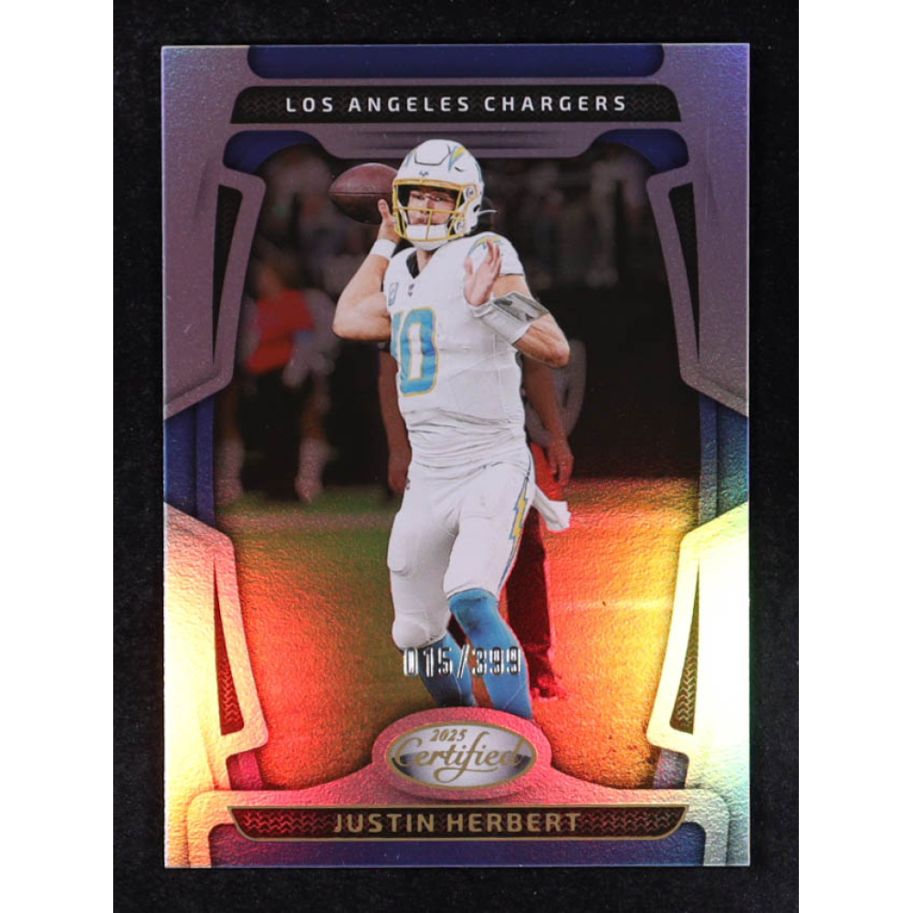 Justin Herbert 2025 Certified Mirror #55 #15/399 at PristineAuction.com