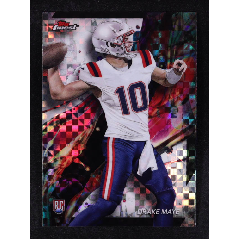 Drake Maye 2024 Finest Checkerboard Refractors #62 RC at PristineAuction.com