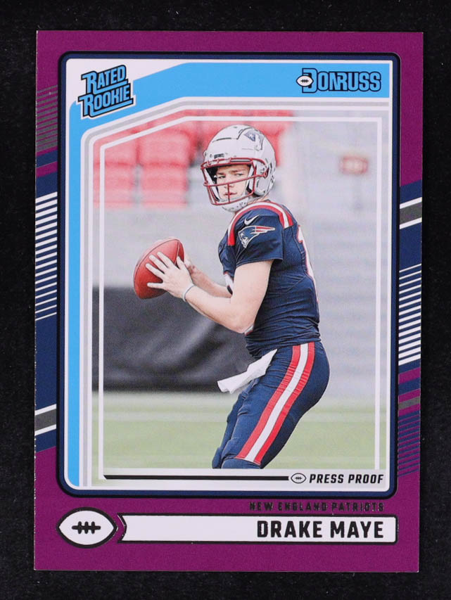 Drake Maye 2024 Donruss Press Proof Purple #379 RR RC at PristineAuction.com Drake Maye 2024 Donruss Press Proof Purple #379 RR RC at PristineAuction.com