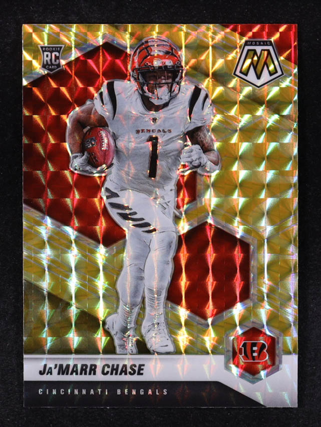 Ja'Marr Chase 2021 Panini Mosaic Mosaic Reactive Yellow #307 RC at PristineAuction.com Ja'Marr Chase 2021 Panini Mosaic Mosaic Reactive Yellow #307 RC at PristineAuction.com