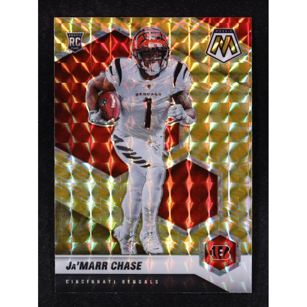 Ja'Marr Chase 2021 Panini Mosaic Mosaic Reactive Yellow #307 RC at PristineAuction.com
