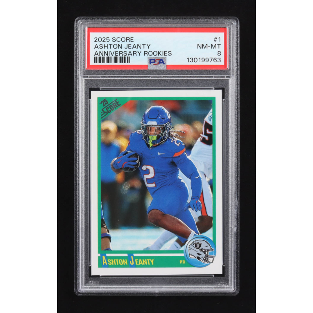 Ashton Jeanty 2025 Panini Score #1 RC  (PSA 8) at PristineAuction.com