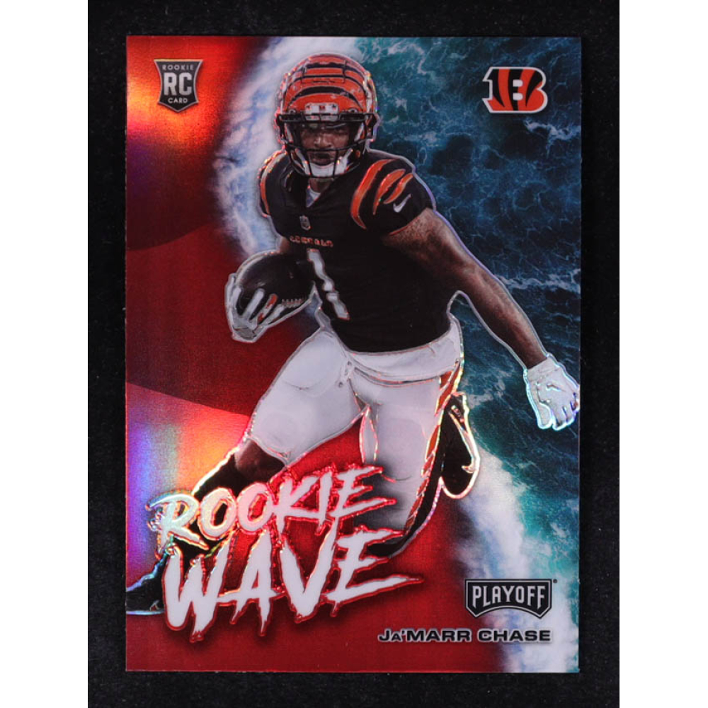 Ja'Marr Chase 2021 Playoff Rookie Wave Red #1 RC at PristineAuction.com